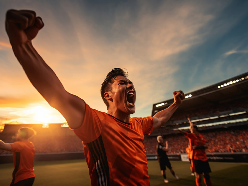 于帕梅卡诺趴在维尼修斯身上时咧嘴大笑，下方的维尼修斯吓坏了